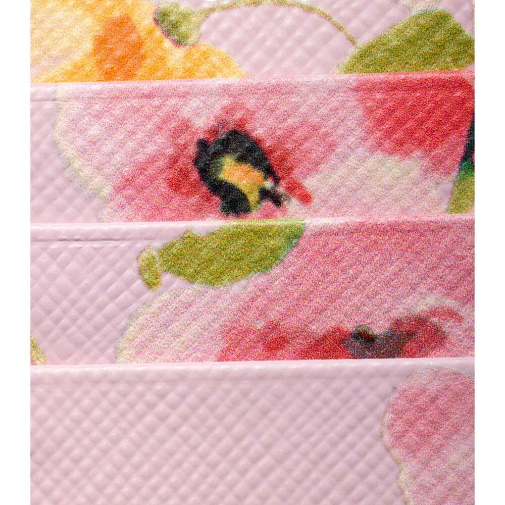 Prada Floral Print Saffiano Leather Card Holder in Light